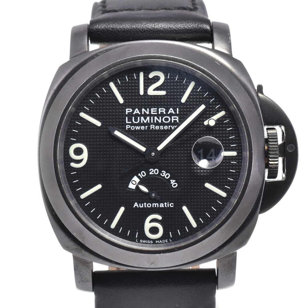 パネライ PANERAI PAM00028 ルミノール アッチャイオ ブラック 自動巻き メンズ 良品 箱付き 腕時計 D#147442