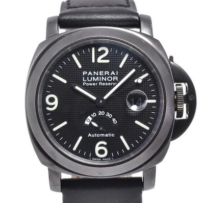 パネライ PANERAI PAM00028 ルミノール アッチャイオ ブラック 自動巻き メンズ 良品 箱付き 腕時計 D#147442