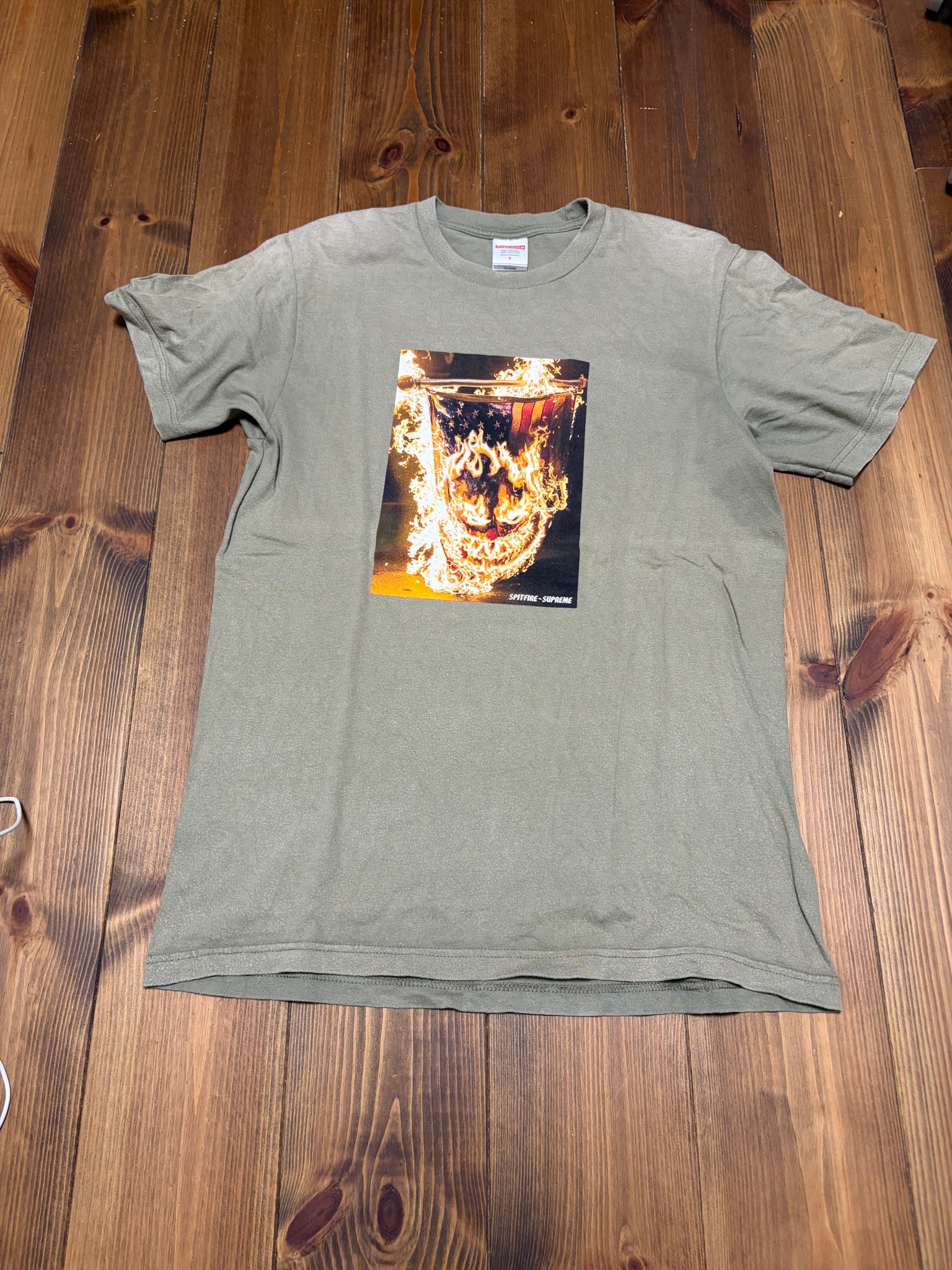 Supreme x Spitfire Flag Tee "Light Olive"