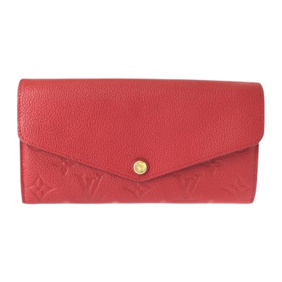 美品 LOUIS VUITTON ルイヴィトン モノグラム アンプラント ポルトフォイユ サラ レッド ゴールド金具 レザー 長財布 ロングウォレット 600482 【中古】