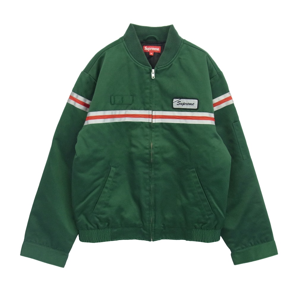 Supreme シュプリーム ジャケット 18SS Reflective Stripe Work Jacket リフレクティブ ストライプ ワーク ジャケット グリーン系 M【中古】