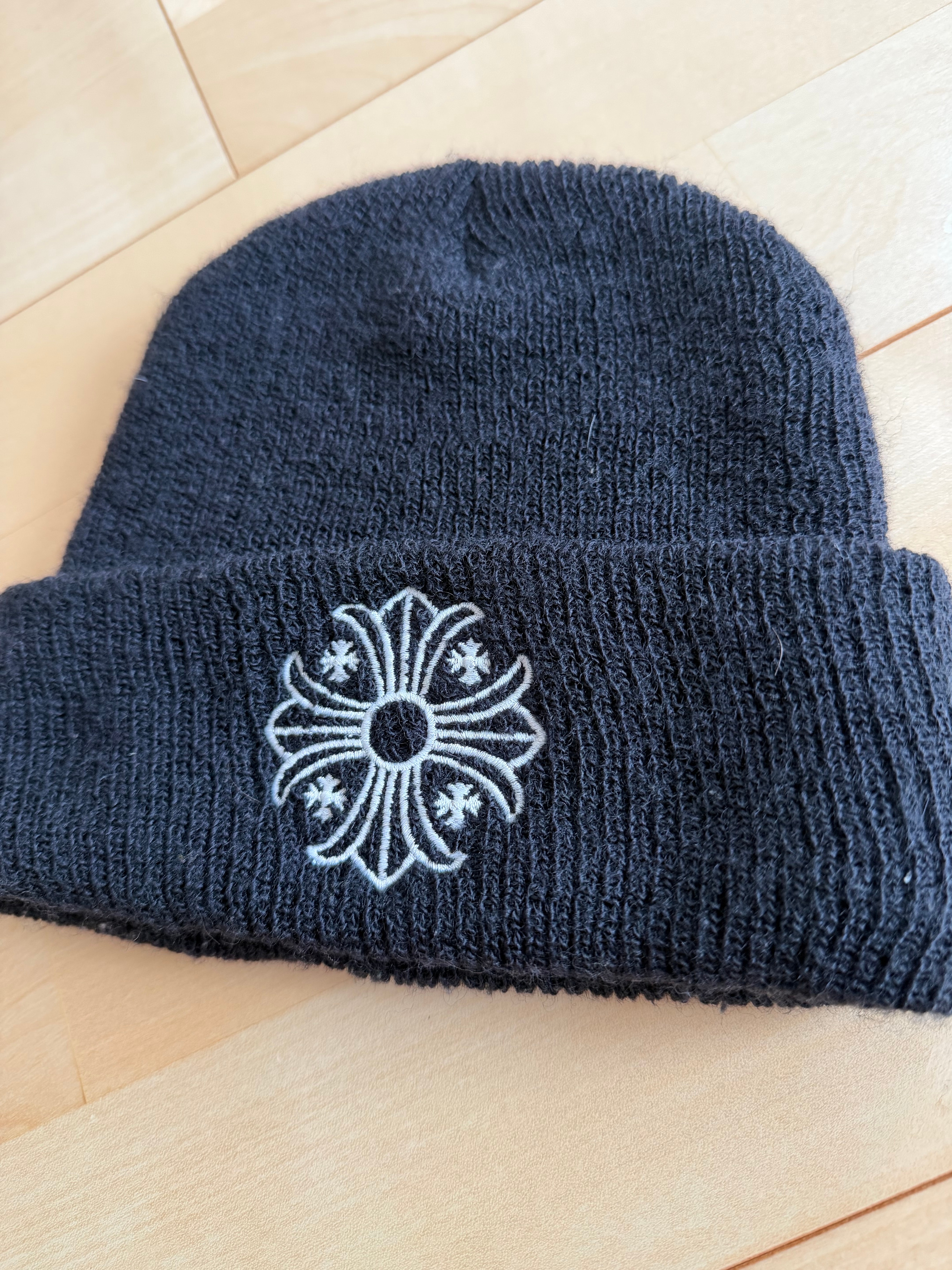 クロムハーツ ウールワッチキャップ CHプラス "ブラック/ホワイト"