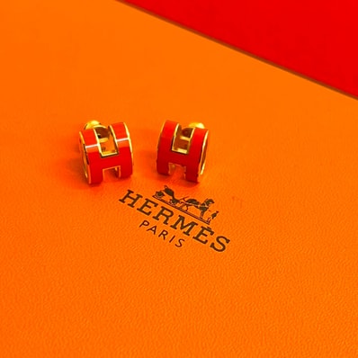 HERMES エルメス ポップアッシュ GP ピアス オレンジ
45824