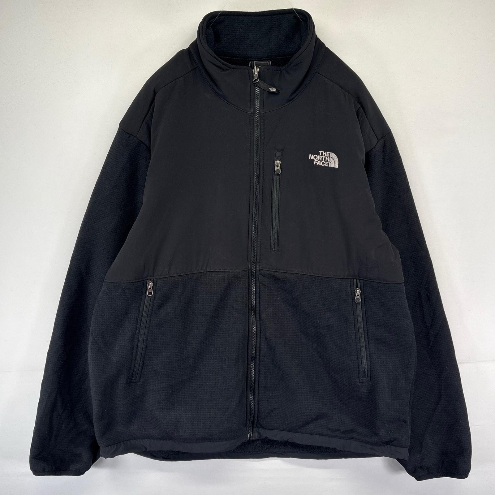 古着 ザ・ノースフェイス THE NORTH FACE フリース ジャケット デナリジャケット フルジップ ワンポイントロゴ XXLT  ブラック系 メンズ