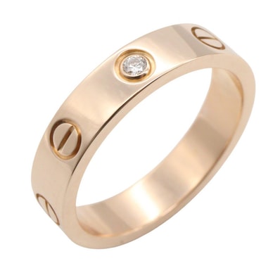カルティエ CARTIER ミニラブリング 1PD リング・指輪 ジュエリー K18PG(ピンクゴールド) ダイヤモンド レディース ゴールド系 / クリア系 B4050700 【中古】
