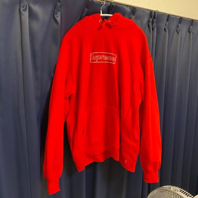 Supreme KAWS Chalk Logo Hooded Sweatshirt "Red"(2021)