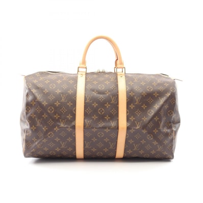 ルイ・ヴィトン LOUIS VUITTON キーポル50 ボストンバッグ バッグ PVCコーティングキャンバス レザー モノグラム メンズ レディース ブラウン系 M41426 【中古】
