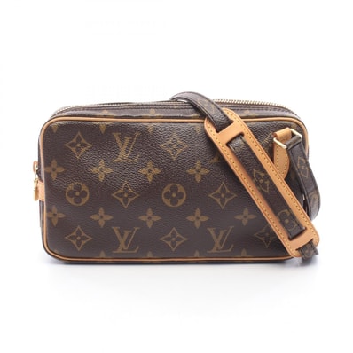 ルイ・ヴィトン LOUIS VUITTON マルリーバンドリエール モノグラム ショルダーバッグ バッグ PVCコーティングキャンバス レザー レディース ブラウン系 M51828 【中古】