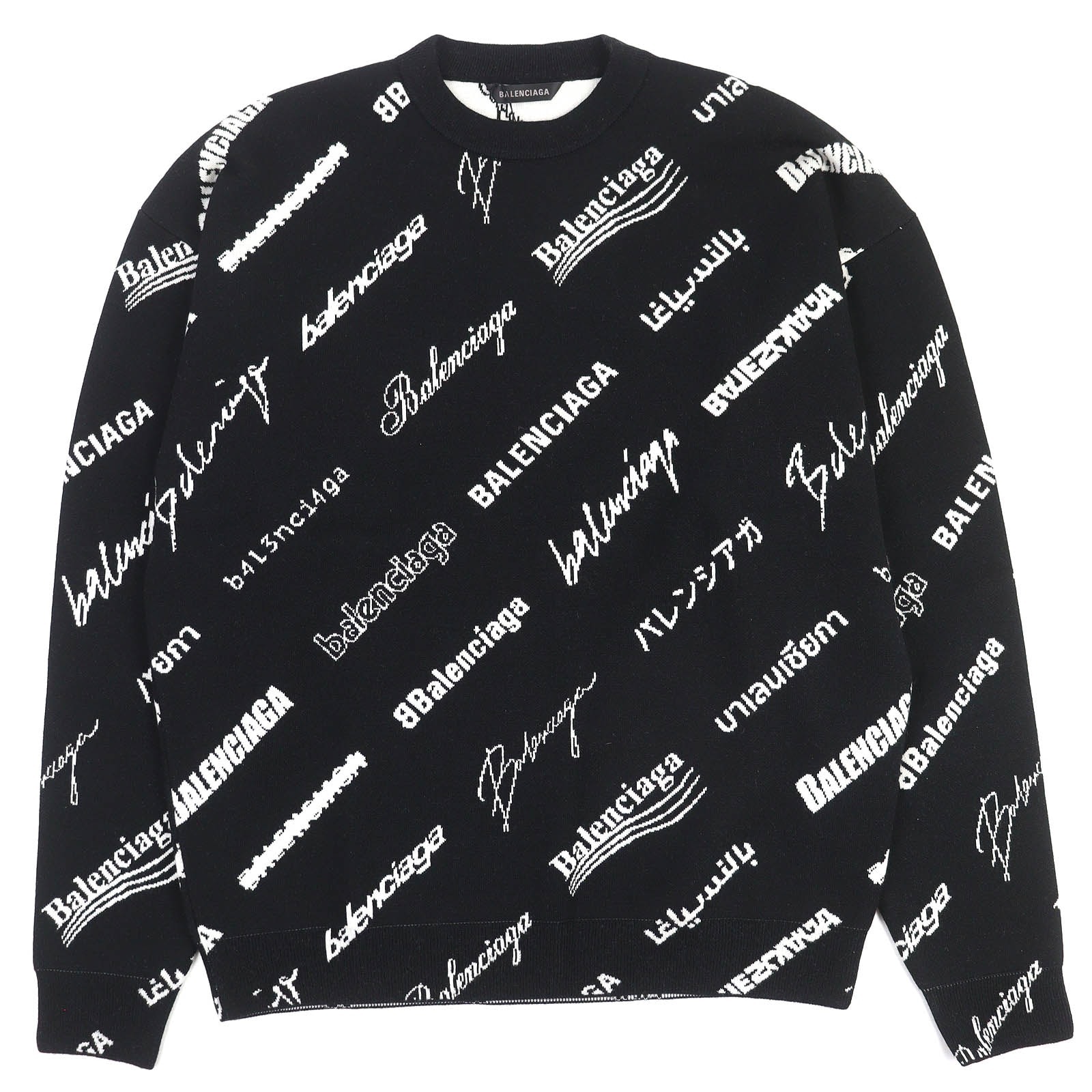 新品・未使用(ワケあり)】未使用品 バレンシアガ ニット ロゴ総柄