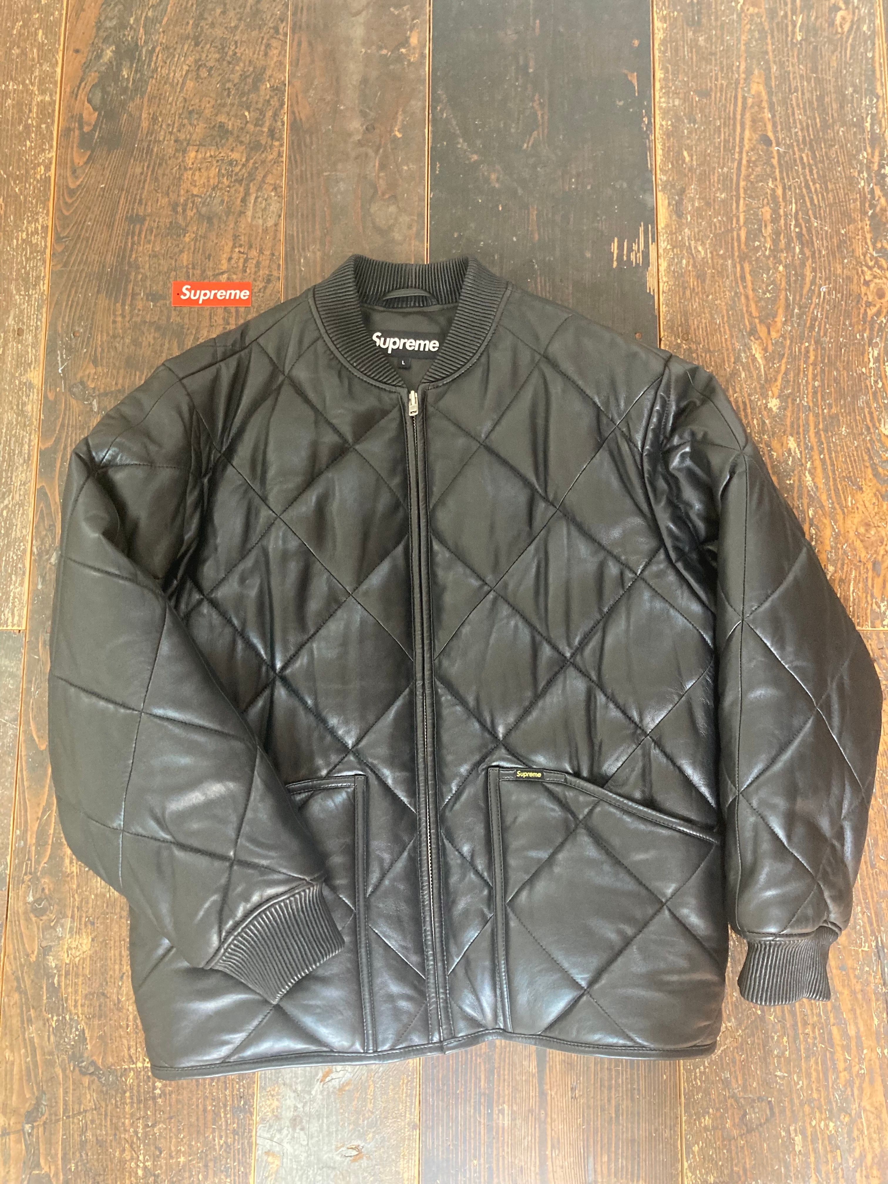 Supreme Quilted Leather Work Jacket "Black"