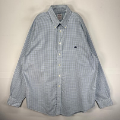 古着 ブルックスブラザーズ Brooks Brothers 長袖シャツ チェック 346 BD L ブルー系 チェック メンズ