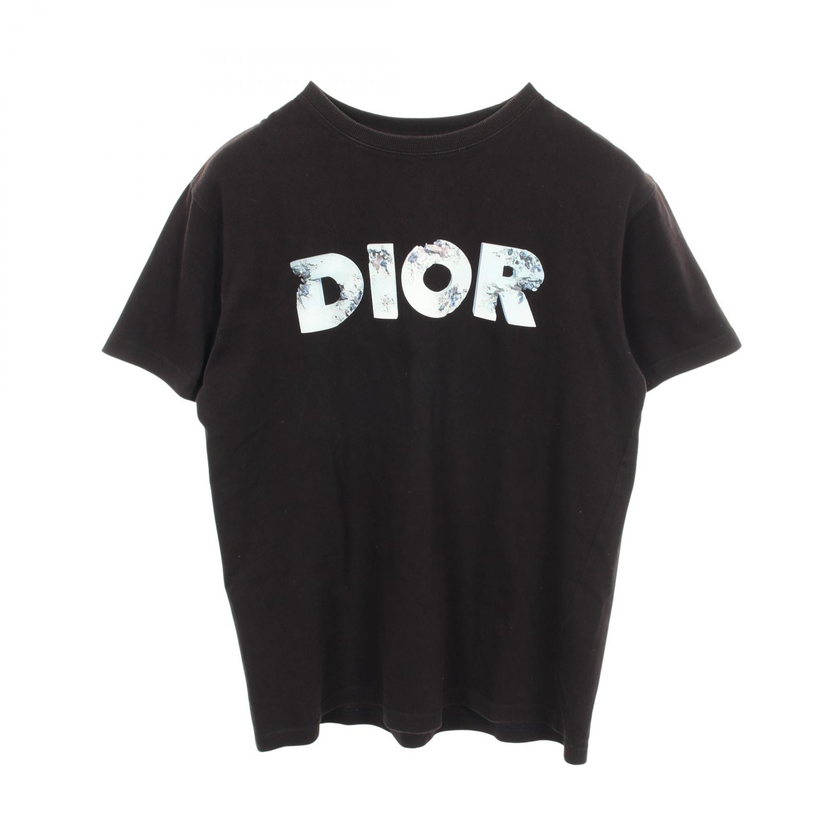 ディオール Dior DIOR × DANIEL ARSHAM ロゴプリント 半袖Tシャツ 衣料品 トップス コットン メンズ ブラック系 023J615B0554 【中古】