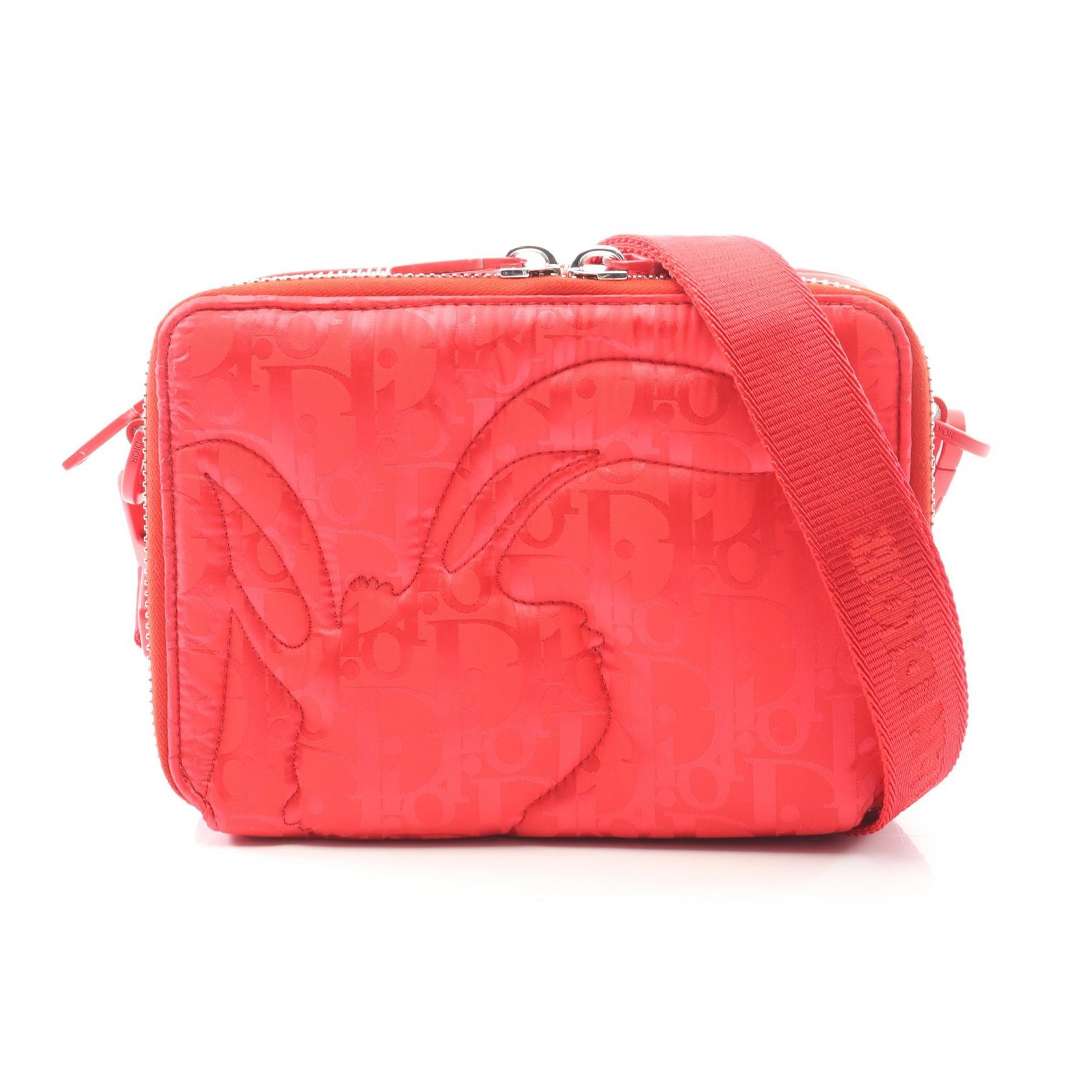 ディオール Dior ChristianDior × ERL ミラージュ ショルダーバッグ バッグ ナイロン レザー メンズ レッド系 2ESBC119RAY 【中古】