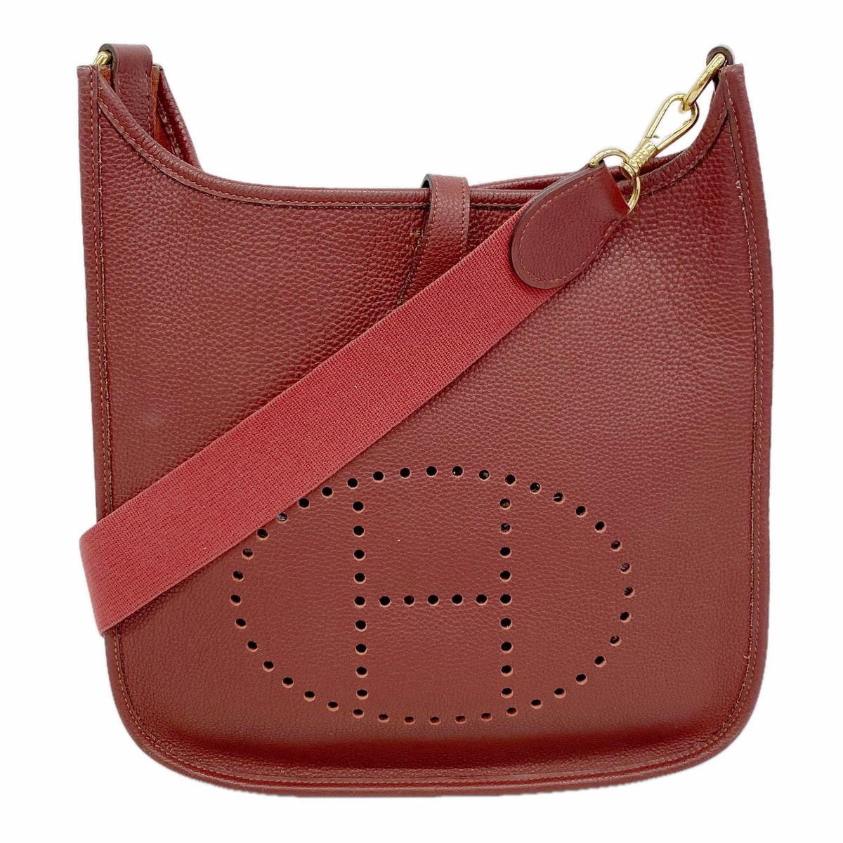 ★SALE【6ie6473】エルメス ショルダーバッグ エヴリン1PM トリヨンクレマンス ルージュアッシュ ゴールド金具 □G刻印【中古】レディース