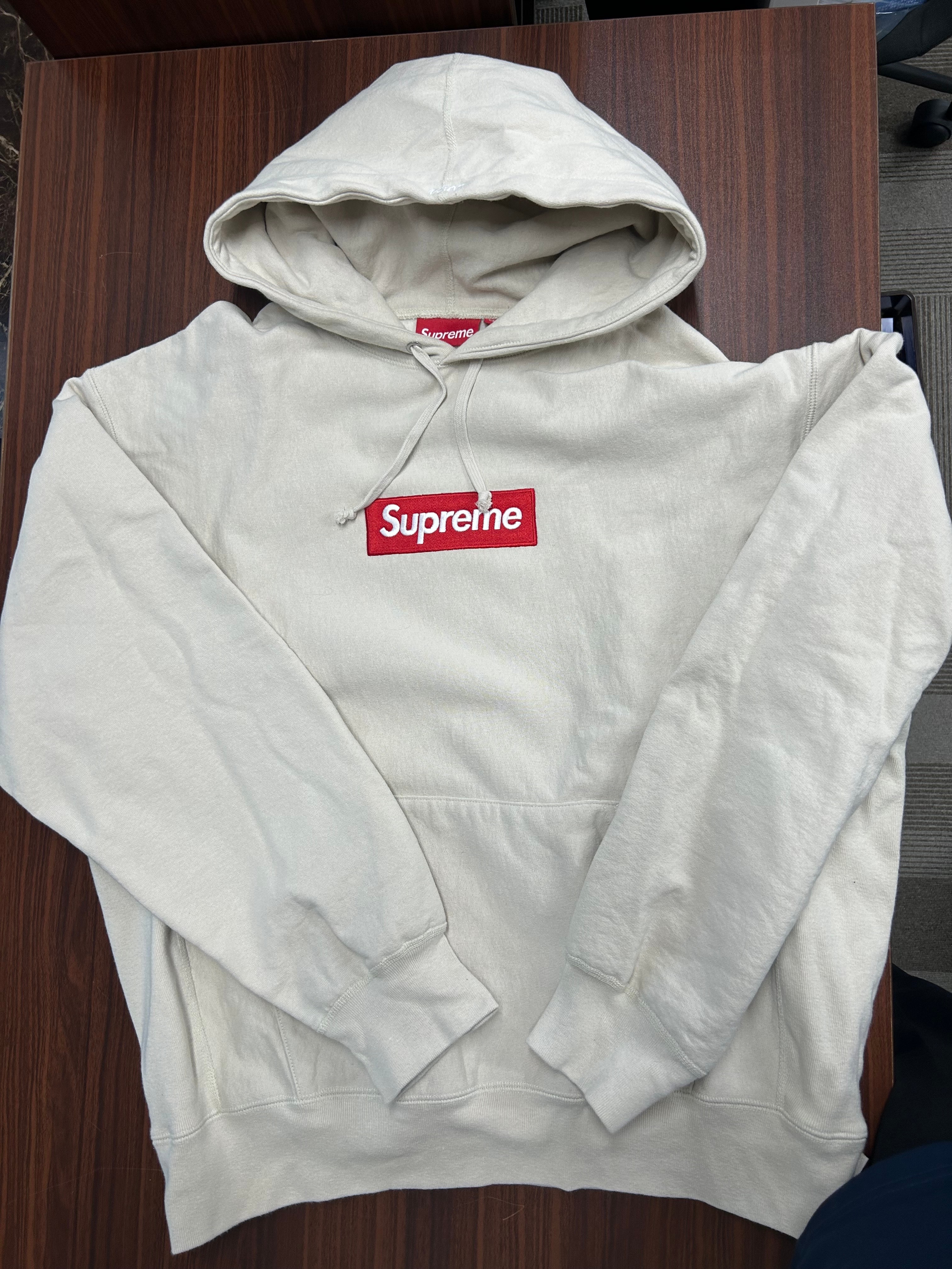 Supreme Box Logo Hooded Sweatshirt "Stone" (24FW)