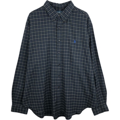 古着 ラルフローレン Ralph Lauren CLASSIC FIT 長袖 ボタンダウンチェックシャツ メンズXXL相当/eaa678051