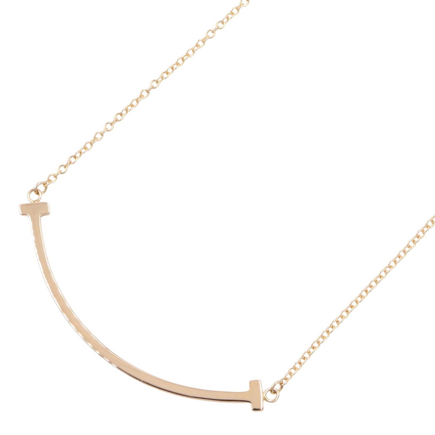 ティファニー TIFFANY&CO Tスマイル スモール ネックレス ネックレス ジュエリー K18PG(ピンクゴールド) レディース ゴールド系 【中古】