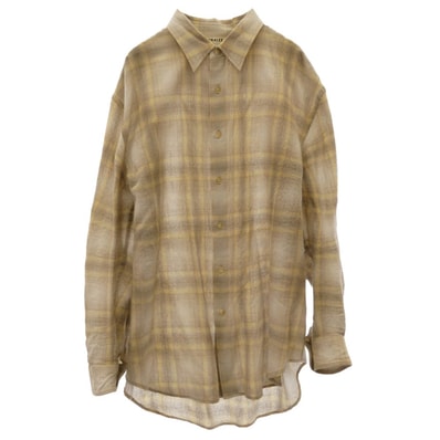 AURALEE オーラリー 長袖シャツ 24AW A24AS01WN AIRY WOOL CHECK SHIRT ウール チェック レギュラーカラーシャツ シングルカフス マルチカラー系 4【中古】