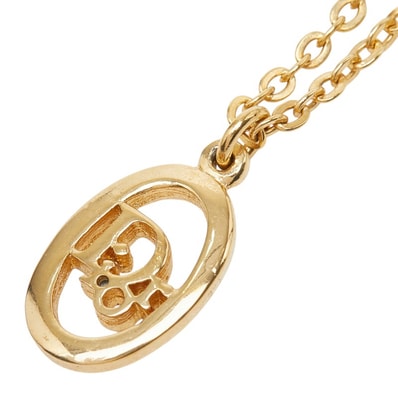 ディオール CDロゴ ペンダント ネックレス ゴールド メッキ レディース Dior 【中古】