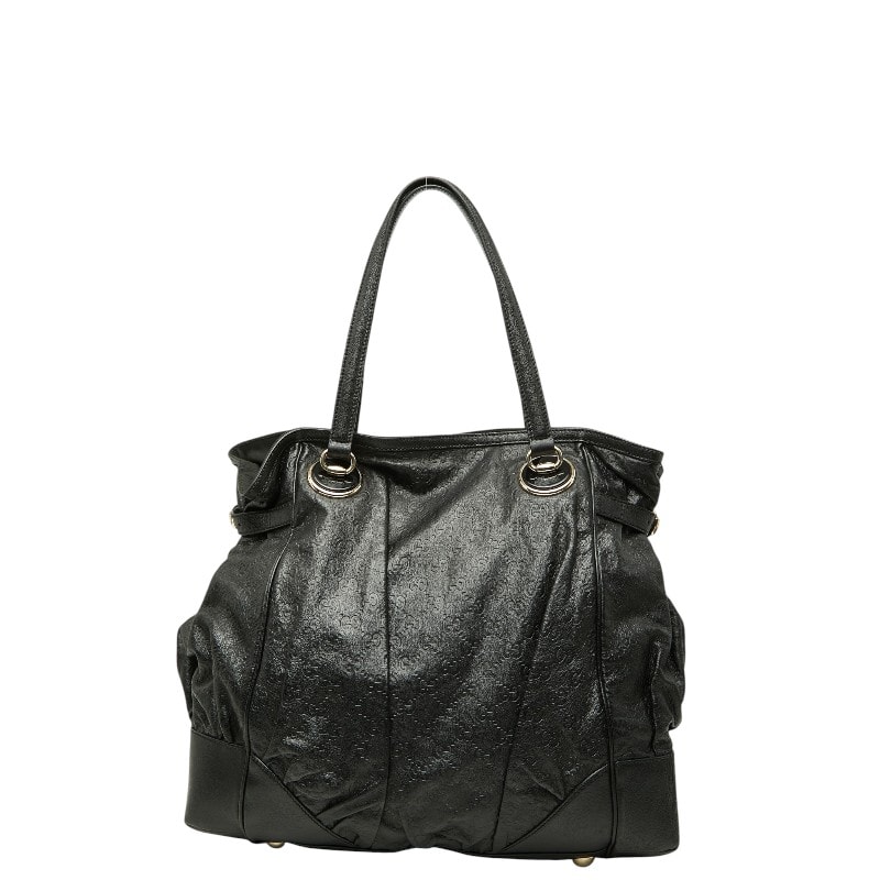 グッチ グッチシマ トートバッグ ショルダーバッグ 257290 ブラック レザー レディース GUCCI 【中古】