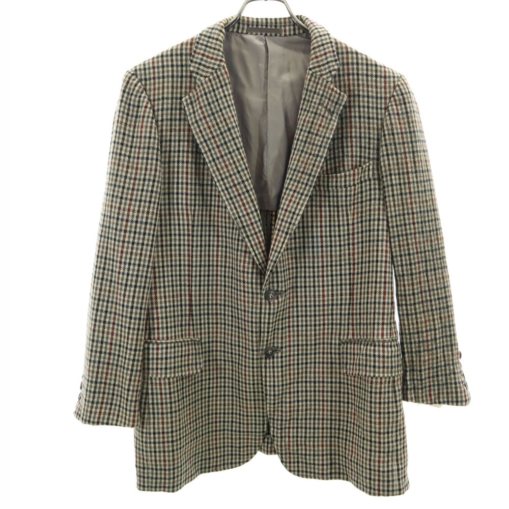Burberrys バーバリーズ 90s ウール オールド チェック 長袖 テーラードジャケット 98-88-175 ベージュ系 サイドベンツ