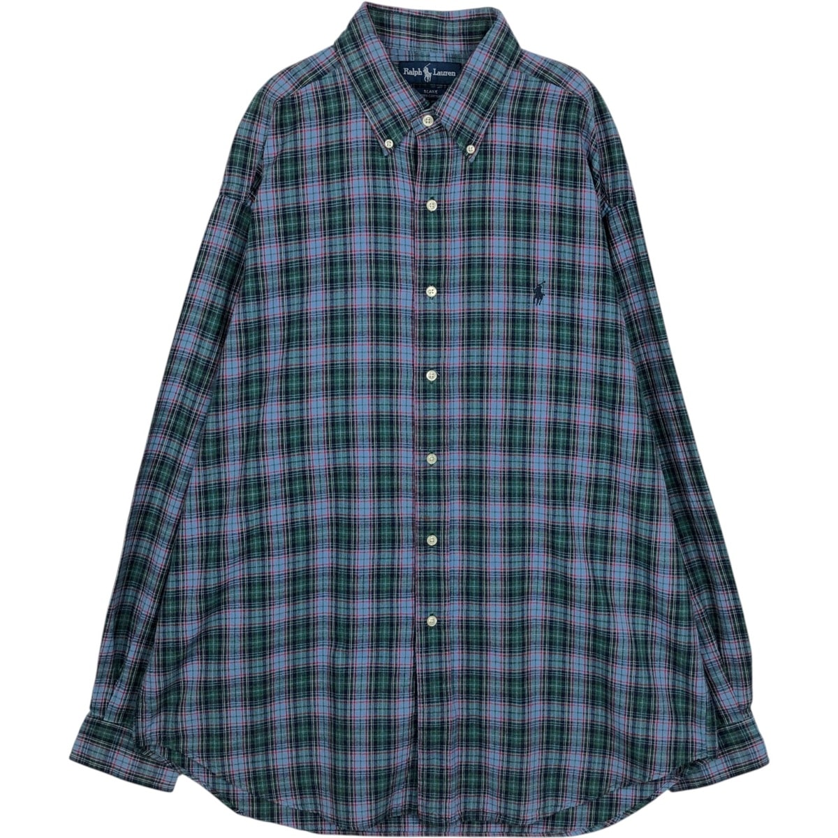 古着 ラルフローレン Ralph Lauren BLAKE 長袖 ボタンダウンチェックシャツ メンズL相当/eaa650128
