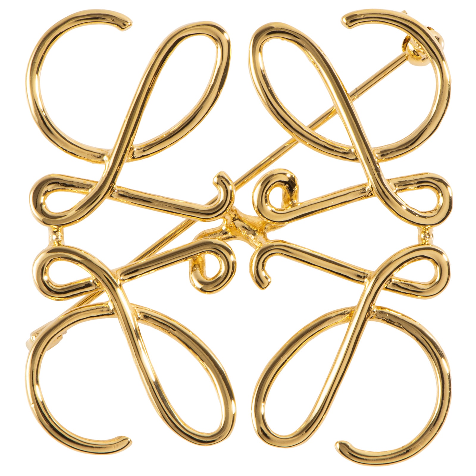 LOEWE ロエベ アナグラム ブローチ 111.25.020 真鍮 ゴールド【中古】