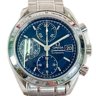 正常可動 OMEGA オメガ 3513.80 腕時計 スピードマスター デイト シルバー ブルー ステンレススチール メンズ