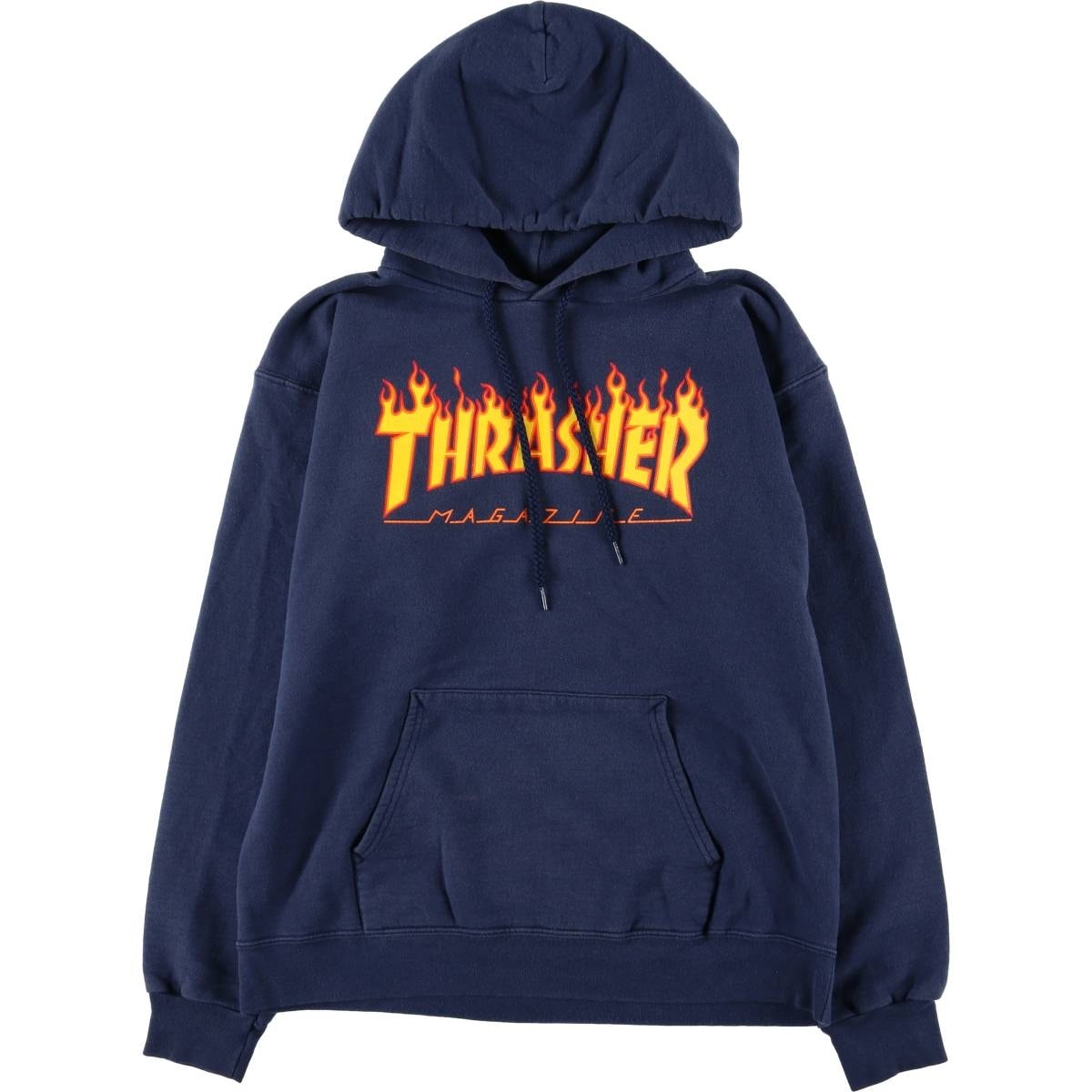 古着 スラッシャー THRASHER ファイヤーパターン スウェットプルオーバーパーカー メンズS相当/eaa577028