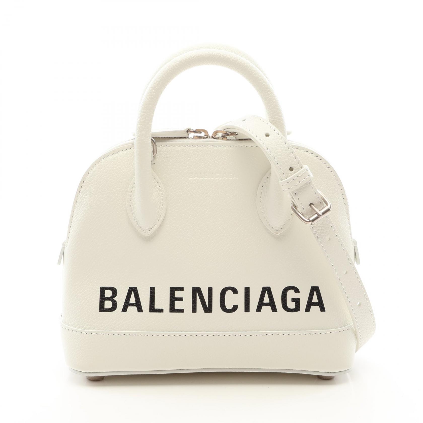 バレンシアガ BALENCIAGA VILLE TOP HANDLE XXS ヴィルトップハンドル 2WAY ハンドバッグ バッグ レザー レディース ホワイト系 550646 【中古】