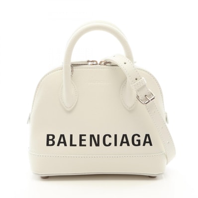 バレンシアガ BALENCIAGA VILLE TOP HANDLE XXS ヴィルトップハンドル 2WAY ハンドバッグ バッグ レザー レディース ホワイト系 550646 【中古】