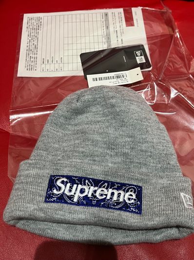 Supreme New Era® Box Logo Beanie "Grey"