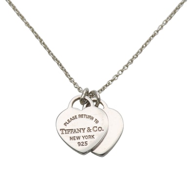 【中古】 ティファニー ネックレス リターントゥ ダブルハート シルバー925 約2.9g シルバー ペンダント 可愛い アクセサリー レディース 女性 TIFFANY&Co.