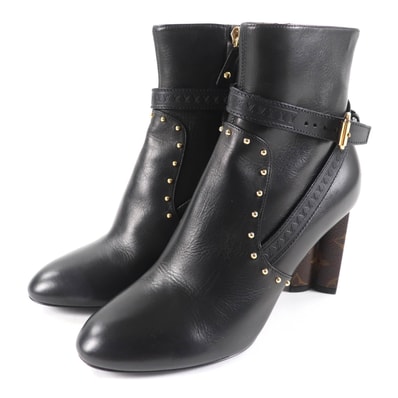 極美品 ルイヴィトン アンクルブーツ ブラック レディース 37