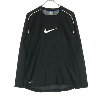 NIKE ナイキ ワンポイントロゴ フットボール 長袖 トレーニングウェア L ブラック