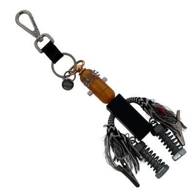 PRADA プラダ ロボット キーリング キーホルダー チャーム ブラック レディース【中古】