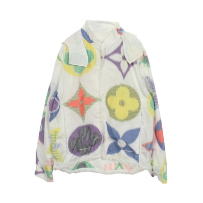 ルイ・ヴィトン LOUIS VUITTON モノグラム ウィンドブレーカー フード付き 衣料品 アウター ポリエステル メンズ ホワイト系 / マルチカラー RM202M XFO HJB08W 【中古】