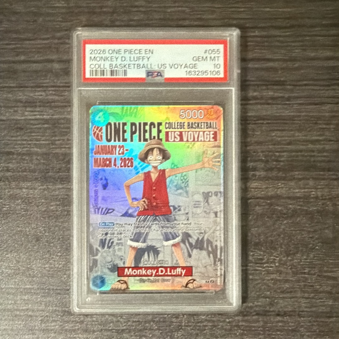 モンキー・D・ルフィ:P (開封済) [P-055]【英語版】(プロモーションカード「ワンピース カレッジ バスケットボール:USボヤージュ」)