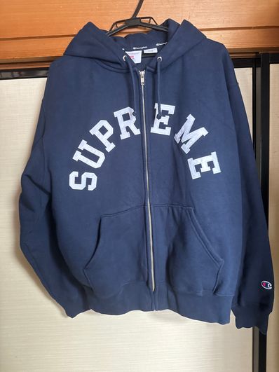 Supreme x Champion Zip Up Hooded Sweatshirt "Navy"