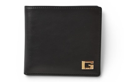 グッチ 財布 美品 ヴィンテージ メンズ GUCCI 折財布 レザー ブラック/ゴールド 034.2129【中古】