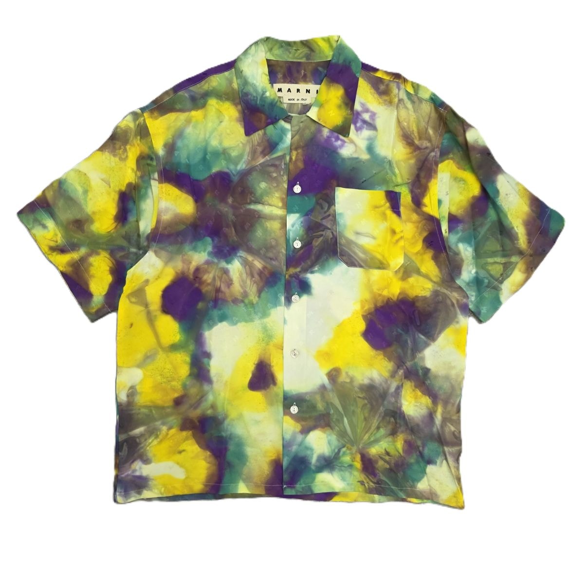 MARNI マルニ 20SS タイダイ オープンカラーシャツ 半袖シャツ 44 レーヨン マルチカラー レディース【中古】