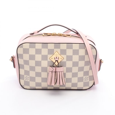 ルイ・ヴィトン LOUIS VUITTON サントンジュ ショルダーバッグ バッグ PVCコーティングキャンバス レザー ダミエ・アズール ピンク レディース ホワイト系 / ピンク系 N40155 【中古】