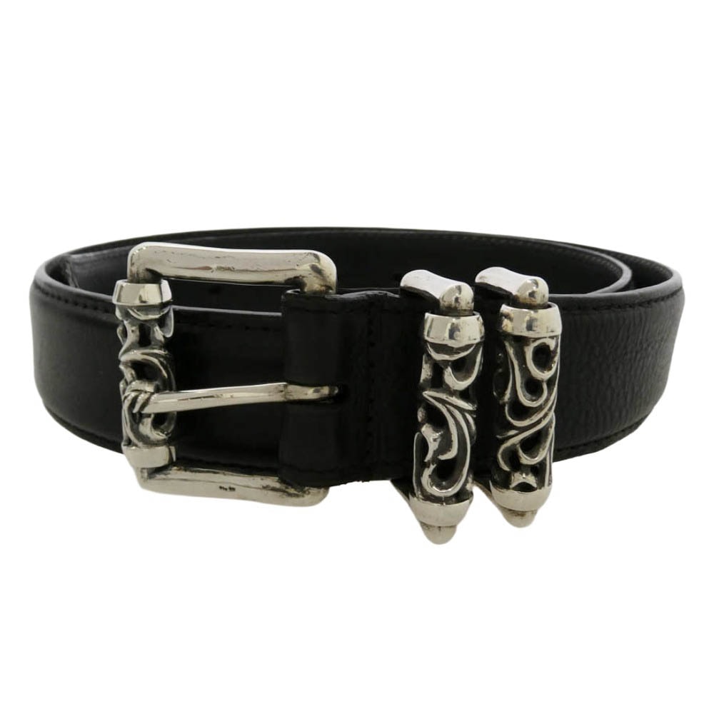 CHROME HEARTS クロムハーツ(原本無) 33inch BLT ROLLER 3PC1.0 1.0inch 3PCローラー レザー ベルト ブラック系 33【中古】