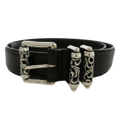 CHROME HEARTS クロムハーツ(原本無) 33inch BLT ROLLER 3PC1.0 1.0inch 3PCローラー レザー ベルト ブラック系 33【中古】