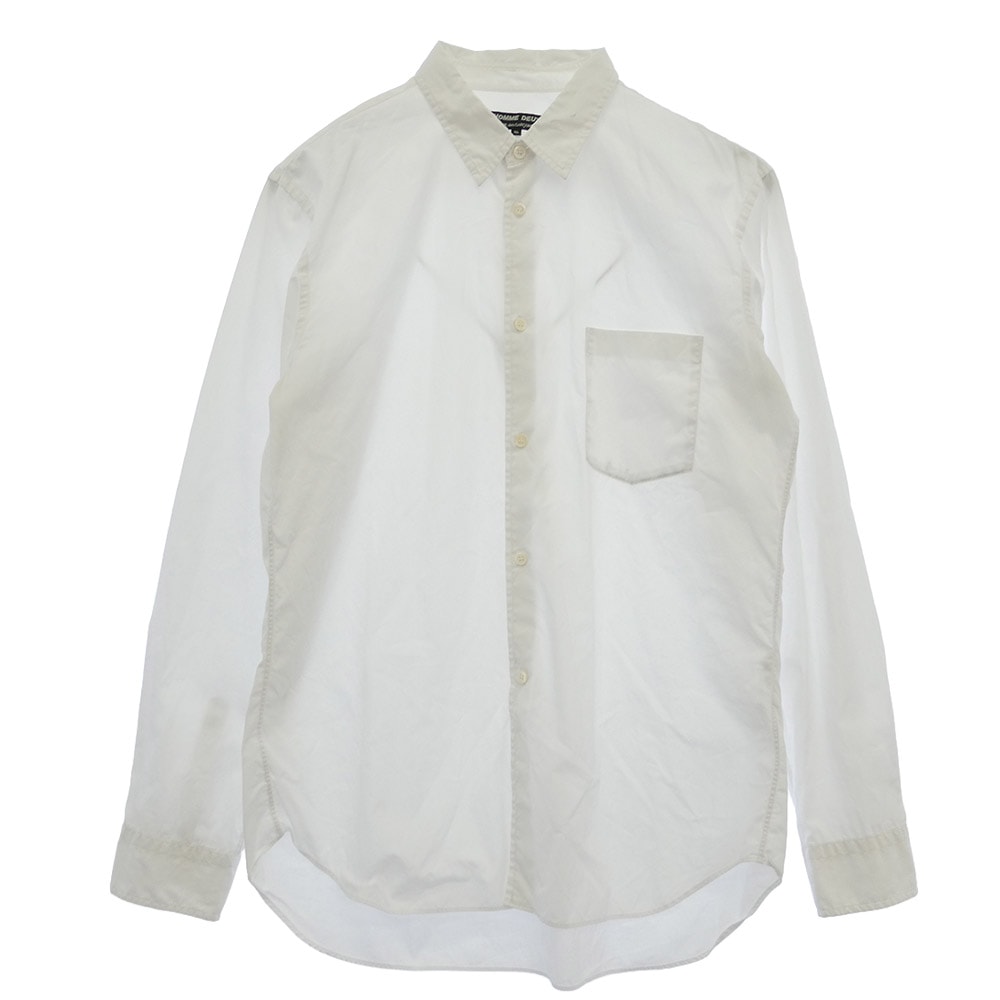 COMME des GARCONS HOMME DEUX コムデギャルソンオムドゥ 長袖シャツ DZ-B516 AD2019 プレーンカラー 長袖 シャツ ホワイト系 XL【中古】