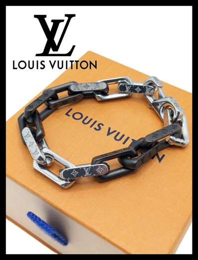 Louis Vuitton Monogram Chain Bracelet "Silver/Black"