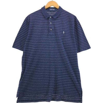 古着 ラルフローレン Ralph Lauren POLO GOLF ポロゴルフ 半袖 ボーダー ポロシャツ メンズL相当/eaa557400