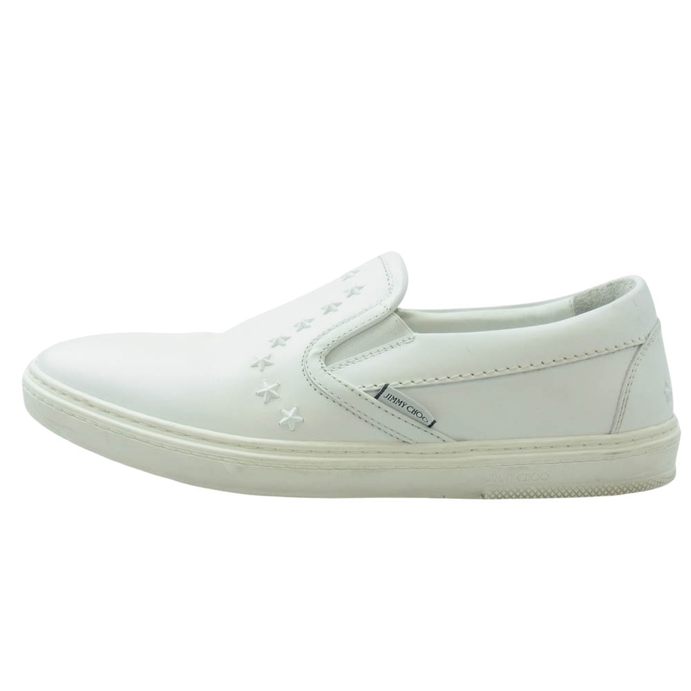 JIMMY CHOO ジミーチュウ その他靴 スタースタッズ レザー スリッポン シューズ ホワイト系 41【中古】