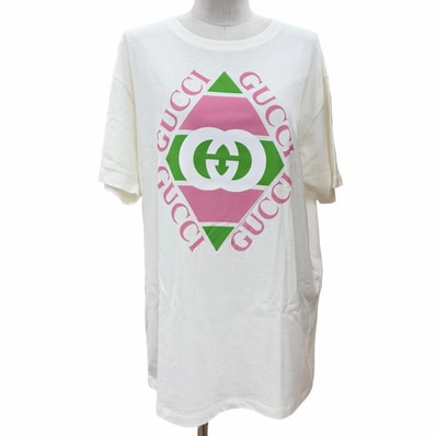 極美品 グッチ 半袖Tシャツ ホワイト メンズ S 717422