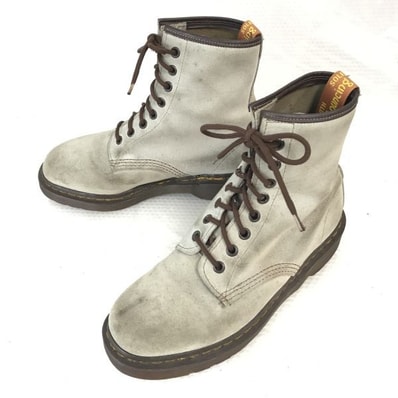 英国/イングランド製/Vintage★ドクターマーチン/Dr.Martens★本革/8ホールブーツ【UK5/24.0cm/ベージュ系/BEIGE】Shoes◆cWB101-9